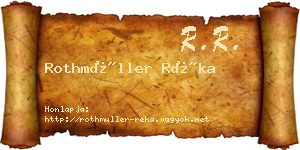 Rothmüller Réka névjegykártya
